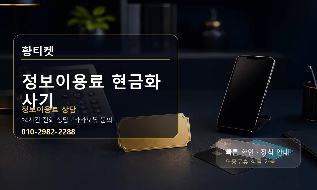 정보이용료 현금화 사기 황티켓 대표 이미지