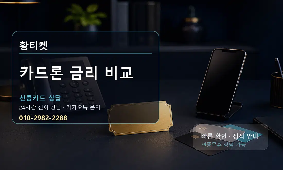 카드론 금리 비교 황티켓 대표 이미지