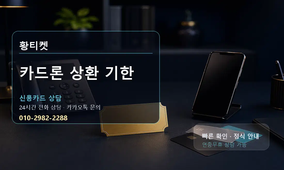 카드론 상환 기한 황티켓 대표 이미지
