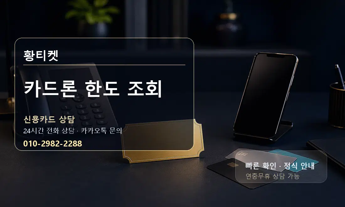 카드론 한도 조회 황티켓 대표 이미지
