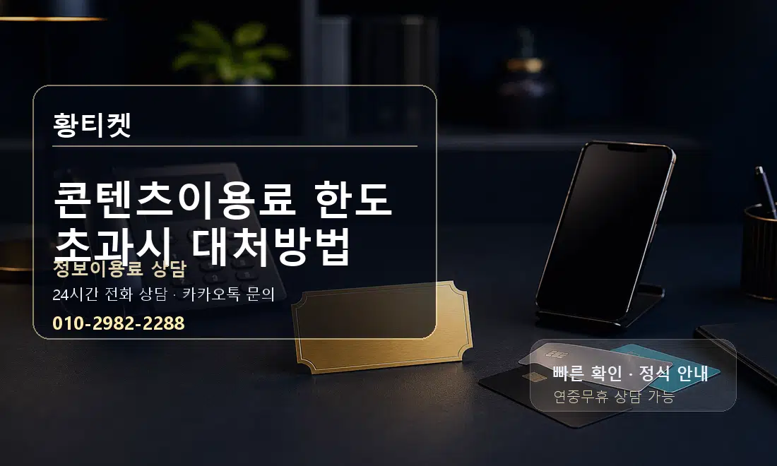 콘텐츠이용료 한도 초과시 대처방법 황티켓 대표 이미지