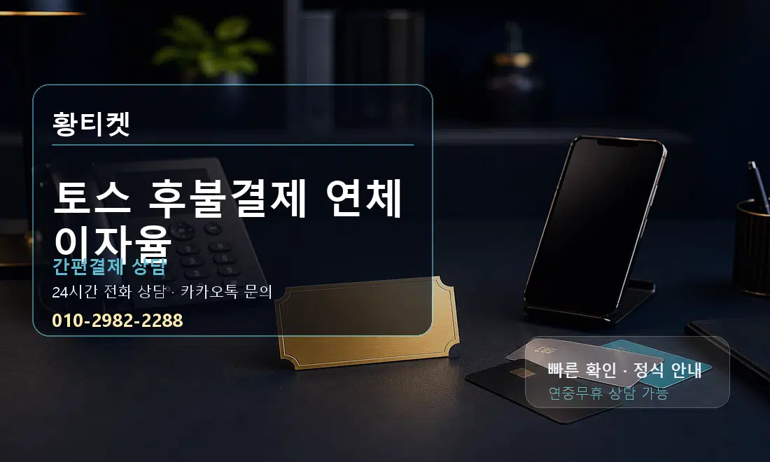 토스 후불결제 연체 이자율 황티켓 대표 이미지
