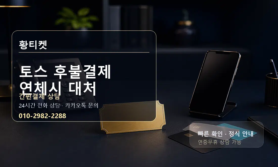 토스 후불결제 연체시 대처 황티켓 대표 이미지
