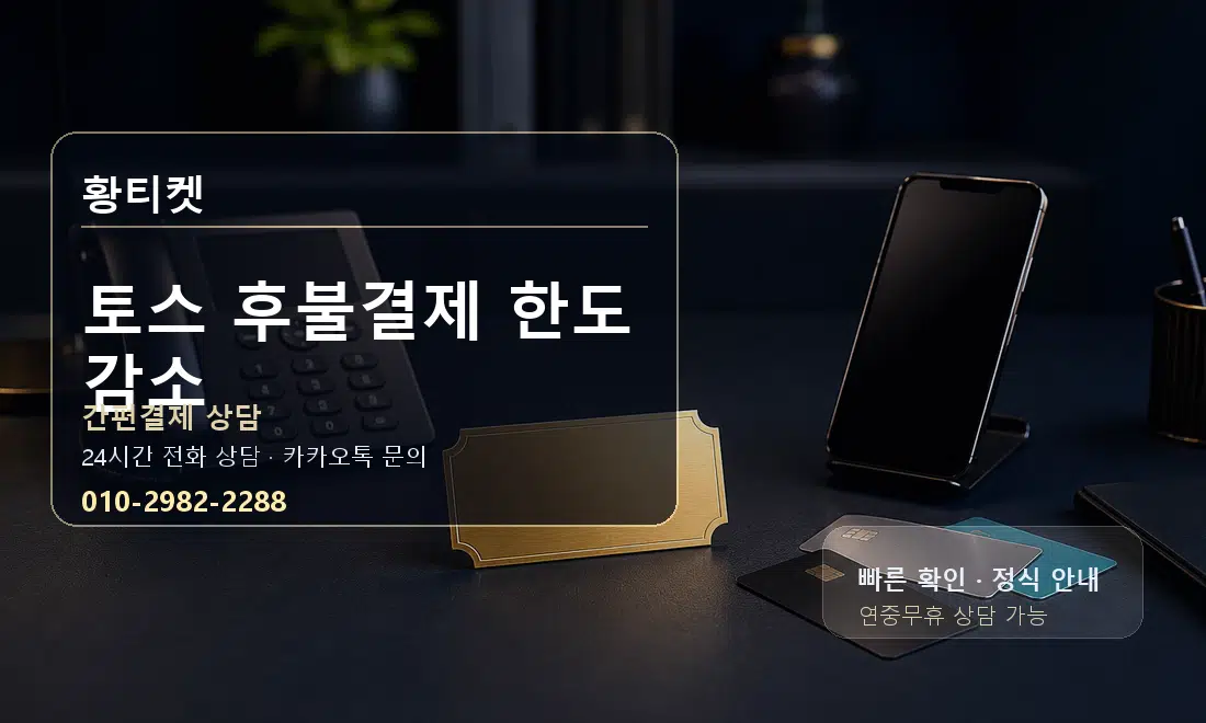 토스 후불결제 한도 감소 황티켓 대표 이미지