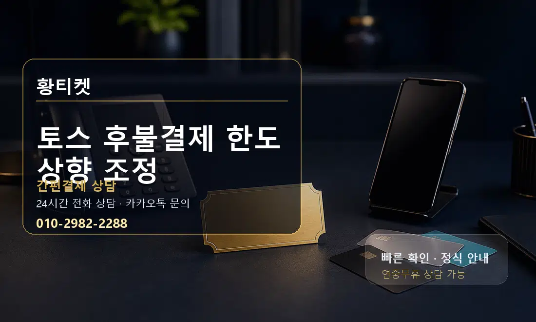 토스 후불결제 한도 상향 조정 황티켓 대표 이미지