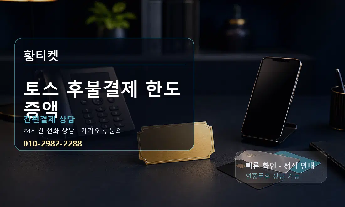 토스 후불결제 한도 증액 황티켓 대표 이미지