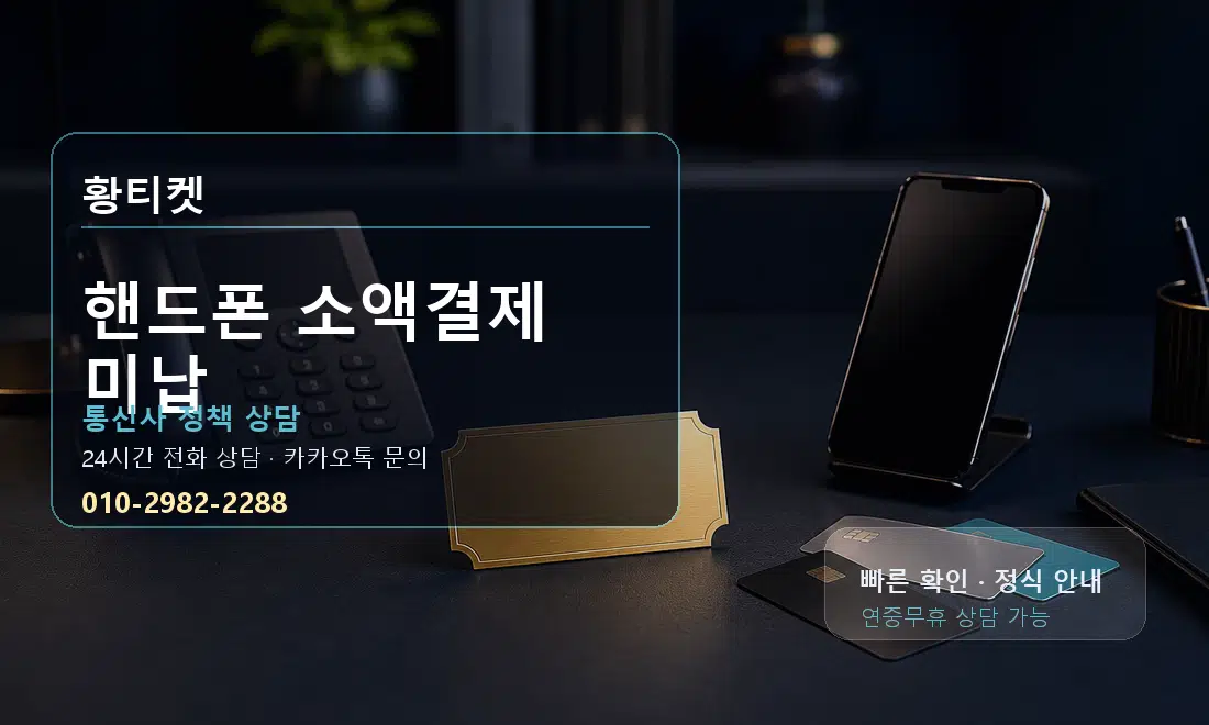 핸드폰 소액결제 미납 황티켓 대표 이미지