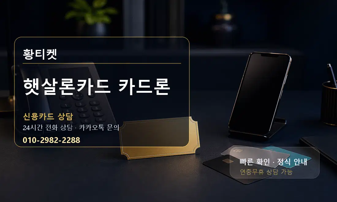 햇살론카드 카드론 황티켓 대표 이미지