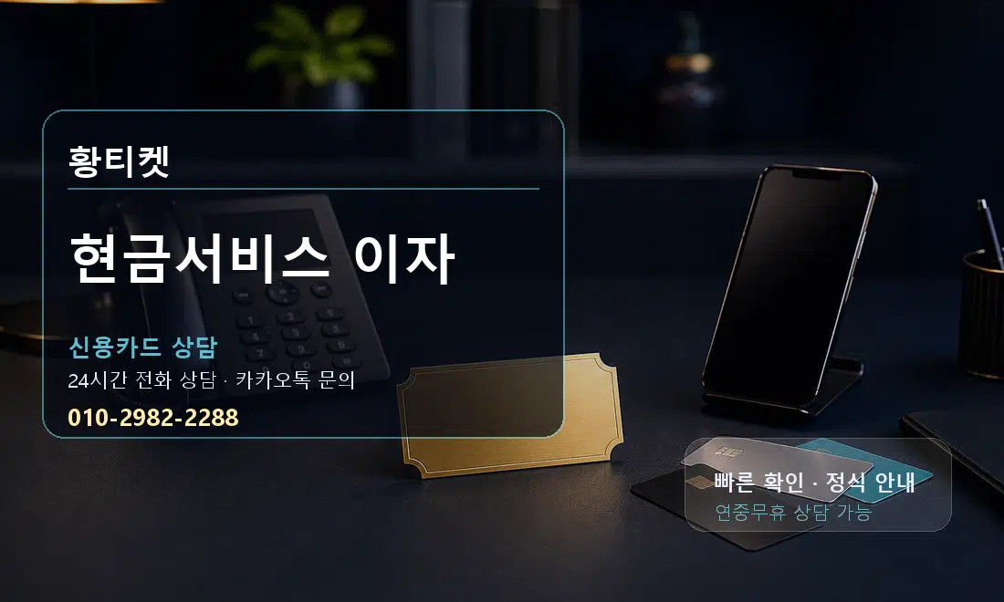 현금서비스 이자 황티켓 대표 이미지