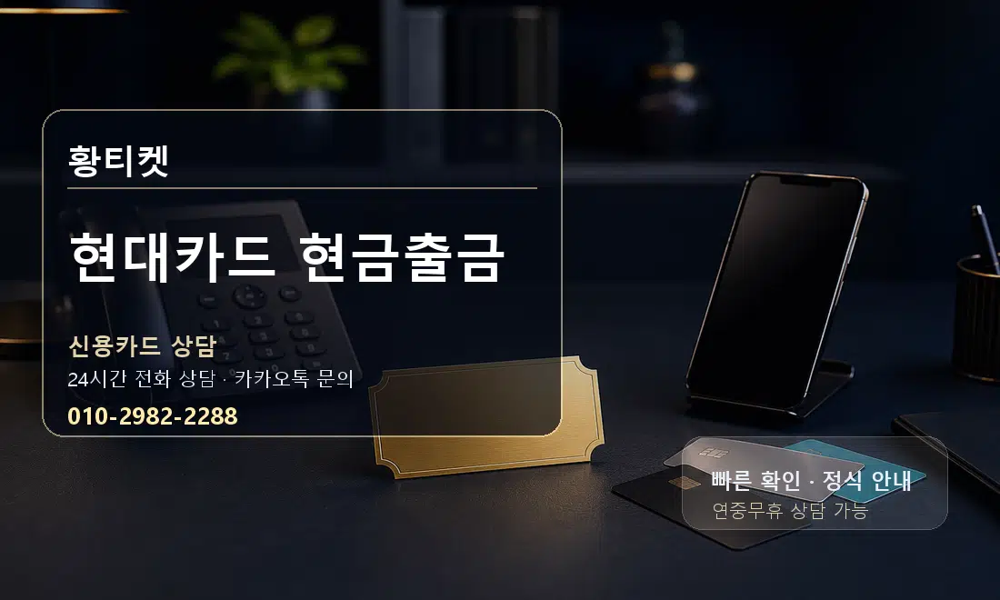 현대카드 현금출금 황티켓 대표 이미지